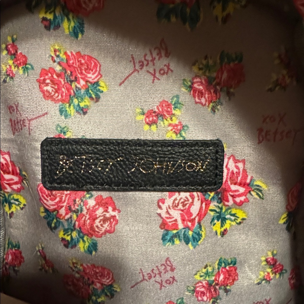 Betsey Johnson Floral Dog Mini Black and Pink Backpack, EUC - Picture 2 of 6